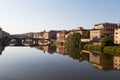 View on bridge Ponte Vecchio on arno river in florence in italy Royalty Free Stock Photo