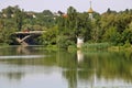 View of bridge through river Southern Buh, Vinnytsia, Ukraine