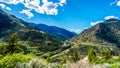 View of the Bridge River Valley from Highway 99, just north of the town of Lillooet Royalty Free Stock Photo