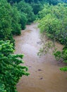 View from a Bridge of Roanoke River at Flooding Stage Royalty Free Stock Photo