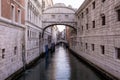 View of the Bridge of Sighs, an enclosed bridge in Venice, Italy Royalty Free Stock Photo