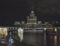 View from the bridge to the Moscow River. Royalty Free Stock Photo
