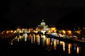 View of the bridge Vittorio Emanuele II and the dome of the Basilica of Saint Peter Royalty Free Stock Photo