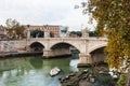 View of Bridge Vittorio Emanuele II, Rome, Italy.