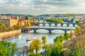 View at Prague bridges from Letna