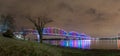 View on bridges over the Ohio river in Louisville at night Royalty Free Stock Photo