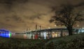 View on bridges over the Ohio river in Louisville at night Royalty Free Stock Photo