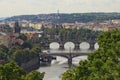 View of bridges on the Vltava river and historical center of Prague,buildings and landmarks of old town,Prague,Czech Rapublic Royalty Free Stock Photo