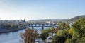 View of bridges on Vltava river