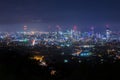 View of Brisbane from Mount Coot-tha at night. Royalty Free Stock Photo