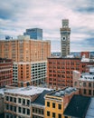 View of the Bromo-Seltzer Tower and buildings in downtown Balitimore, Maryland Royalty Free Stock Photo