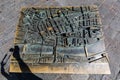 View of a bronze cast map of Florence in Italy
