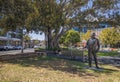 View of bronze statue at park area opposite St Johns Anglican Church, Fremantle