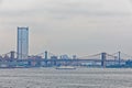 View of the Brooklyn Bridge from The Staten Island Ferry, New York Royalty Free Stock Photo