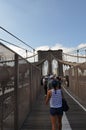 Brooklyn Bridge Walking Path in New York City Royalty Free Stock Photo