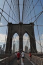 Brooklyn Bridge Walking Path in New York City Royalty Free Stock Photo