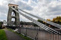 View of Brunel`s Clifton Suspension Bridge in Bristol, Avon, UK