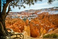 View of Bryce Canyon park at the top of the mountain, Utah USA