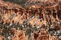 View of Bryce Canyon partially covered with snow. Bryce viewpoint. Royalty Free Stock Photo