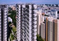 View of modern public residential housing by Singapore government in Queenstown neighbourhood. HDB development, skyscrapers Royalty Free Stock Photo