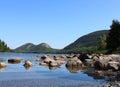 A View of the Bubble Mountains from Across Jordan Pond Royalty Free Stock Photo
