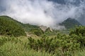 Hiking on Bucsoiu mountain in a summer day Royalty Free Stock Photo