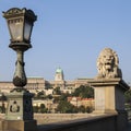 View of Buda Castle from the Chain Bridge Royalty Free Stock Photo