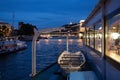 View on Buda Castle and Chain bridge and Danube river panorama in Budapest at the blue hour Royalty Free Stock Photo