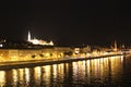 View Buda Castle & Danube River in the night Budapest Hungary