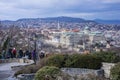 View of the Buda Castle Royal Palace and surrounding areas in Budapest, Hungary