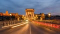 View of Buda Castle and Szechenyi Chain Bridge, Budapest, Hungary Royalty Free Stock Photo