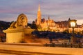 View of Buda Castle and Szechenyi Chain Bridge, Budapest, Hungary Royalty Free Stock Photo