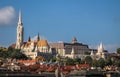 View of Buda side of Budapest with Mathias Church and Fisherman`s Bastion - Budapest, Hungary Royalty Free Stock Photo