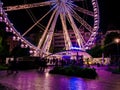 View on the Budapest Eye ferris wheel and the people on Elisabeth square in Budapest Royalty Free Stock Photo