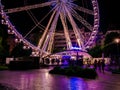 View on the Budapest Eye ferris wheel and the people on Elisabeth square in Budapest Royalty Free Stock Photo