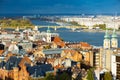 View of Budapest historical townscape with Danube river