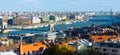 View of Budapest historical townscape with Danube river