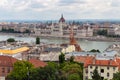 View at Budapest with hungarian parliament building along river Danube Royalty Free Stock Photo