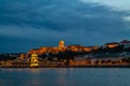 Panorama of the Danube river. View of Budapest. Old buildings of the Hungarian Parliament and medieval temples and buildings