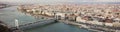 View of Budapest over Danube and Chain bridge from Buda castle hill in autumn in Budapest, Hungary Royalty Free Stock Photo