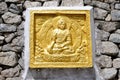 Buddha`s golden detail on stupa, Ladakh - India Royalty Free Stock Photo
