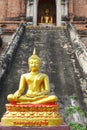 Buddha statues at Wat Chedi Luang in Chiang Mai Royalty Free Stock Photo