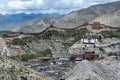 View of the Buddhist Kumbum chorten in Gyantse in the Pelkor Chode Monastery - Tibet Royalty Free Stock Photo