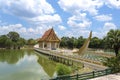 The view of buddhist shrine on Suphannahong ship at Wat Ban Na M