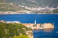 View of Budva old town buildings and coastline from Mogren fortress, Montenegro