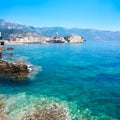 View of Budva Old Town with Clear Blue Water Royalty Free Stock Photo