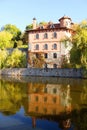 View of building in autumn park, Buki or Buky, Ukraine