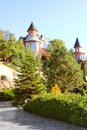 View of building in autumn park, Buki or Buky, Ukraine