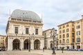 View at the building of City hall Loggia Palacein Brescia - Italy