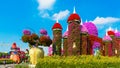 DUBAI, UNITED ARAB EMIRATES - DECEMBER 13, 2018: View of the building of flowers in Dubai Miracle Garden